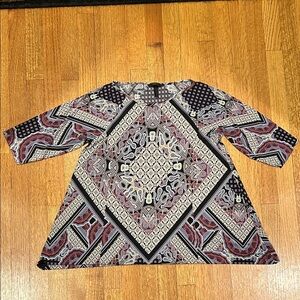 Soma Black and White Geometric Pajama Top Size Small